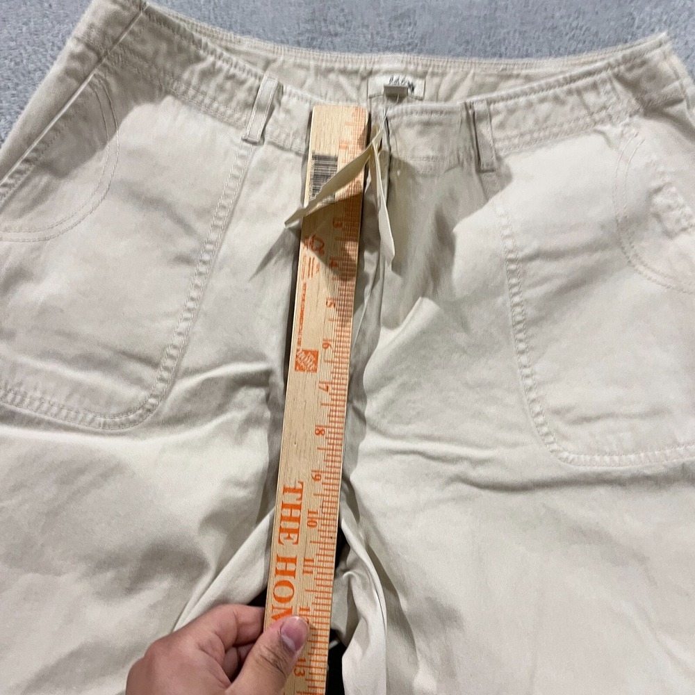 J. Jill Cargo Chino Pants Women 10 Wide Leg Beige Stone Ankle 100% Cotton - Picture 10 of 12